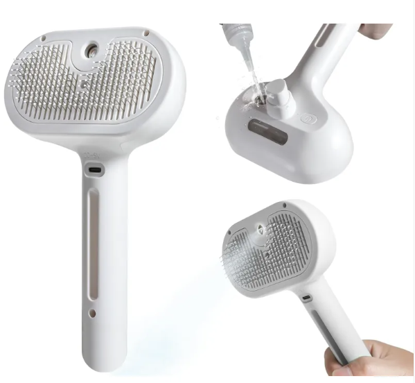 Cepillo Spray para Mascotas - Elimina el Pelo Suelto con Agua Integrada