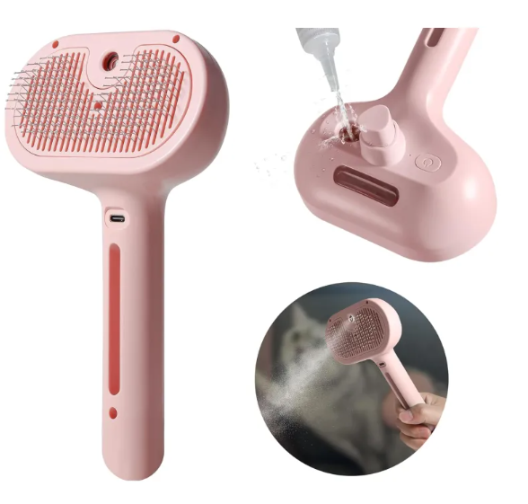 Cepillo Spray para Mascotas - Elimina el Pelo Suelto con Agua Integrada