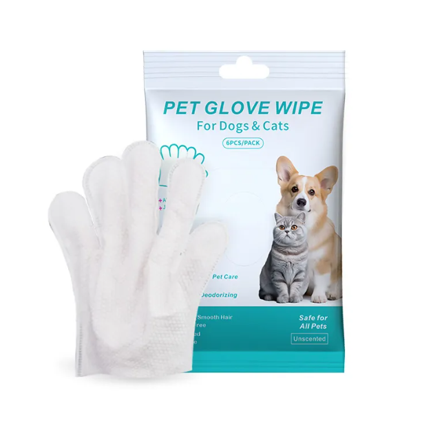 Guantes y Toallitas de Limpieza para Mascotas - Higiene Fácil para Perros y Gatos