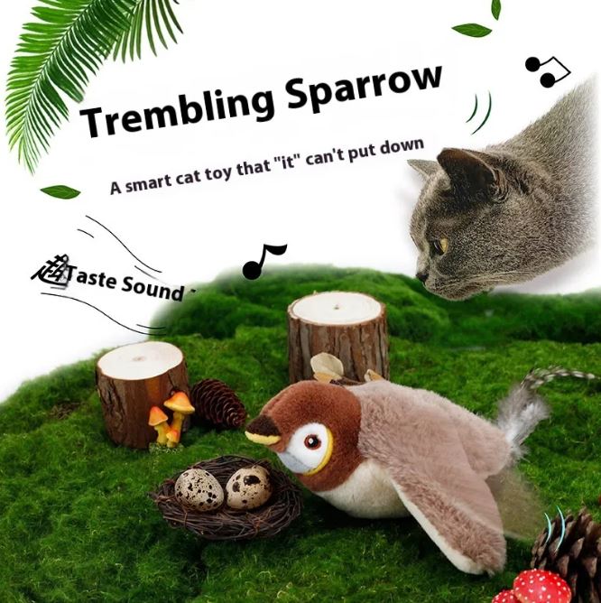Juguete Pájaro Aletante para Gatos - Estimulación y Ejercicio en Casa