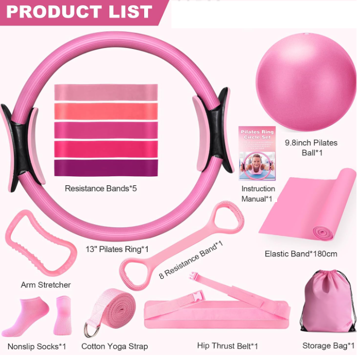 Set Completo de Yoga y Pilates 13 Piezas - Tonificación, Flexibilidad y Recuperación