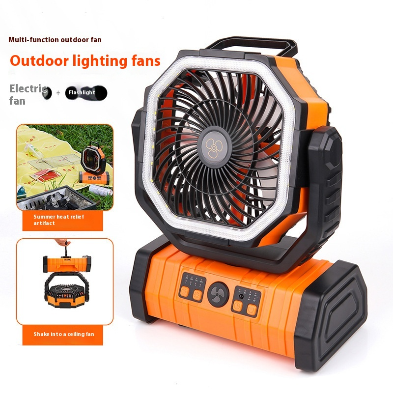 Ventilador de Camping con Power Bank y Luz LED - Batería hasta 20.000 mAh