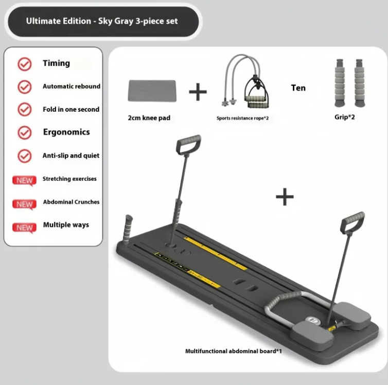 Tabla de Fitness Multifuncional con Rueda Abdominal - Entrenamiento Completo en Casa