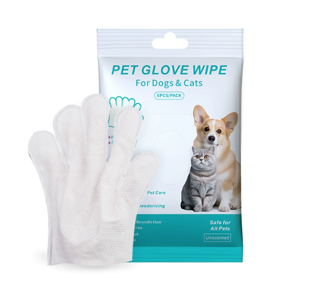 Guantes y Toallitas de Limpieza para Mascotas - Higiene Fácil para Perros y Gatos