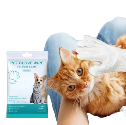 Guantes y Toallitas de Limpieza para Mascotas - Higiene Fácil para Perros y Gatos