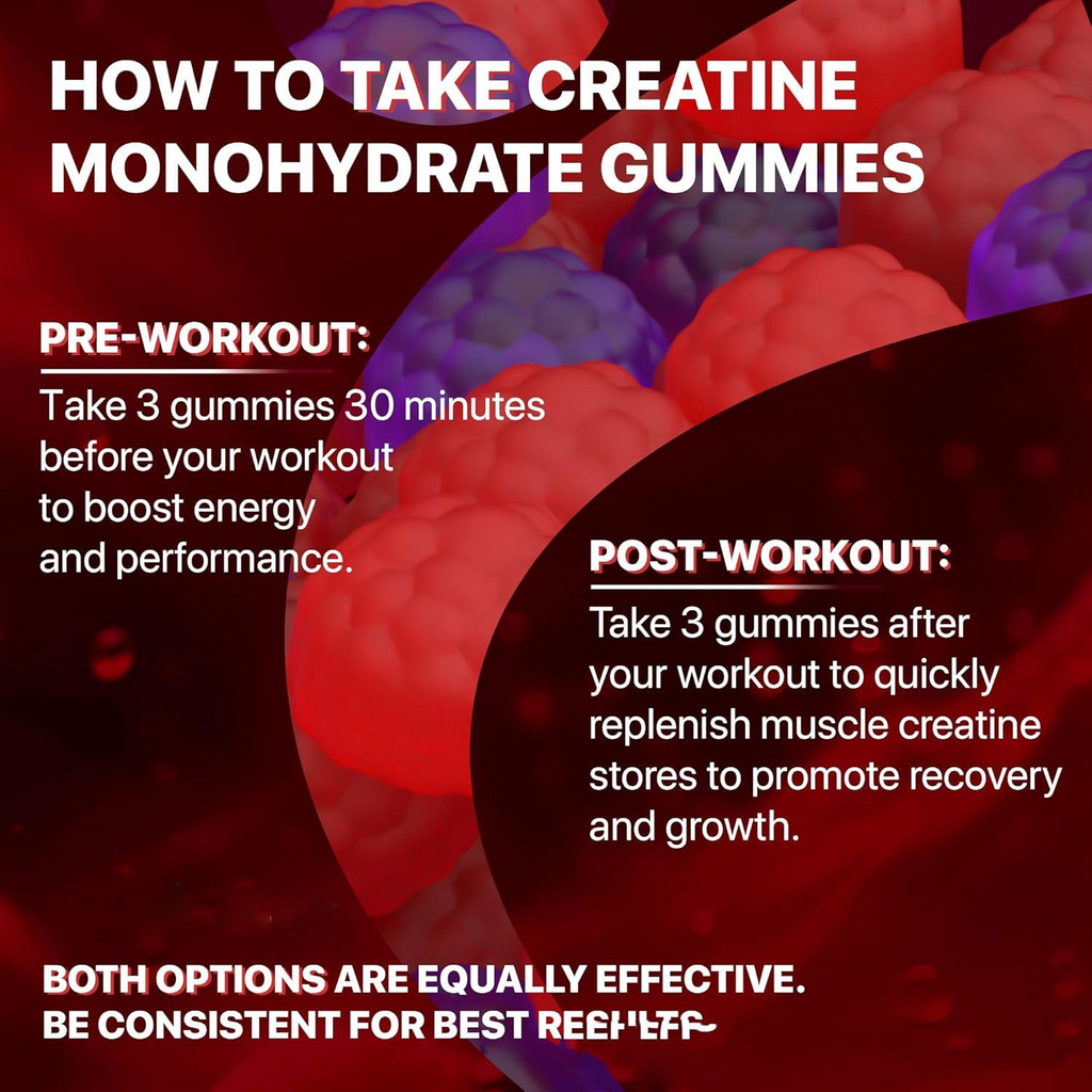 Gominolas Muscle Boost con Creatina - Energía, Resistencia y Recuperación Muscular (Pack 120)