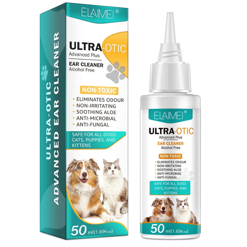 Limpiador de Oídos para Mascotas 50ml - Higiene Suave para Perros y Gatos