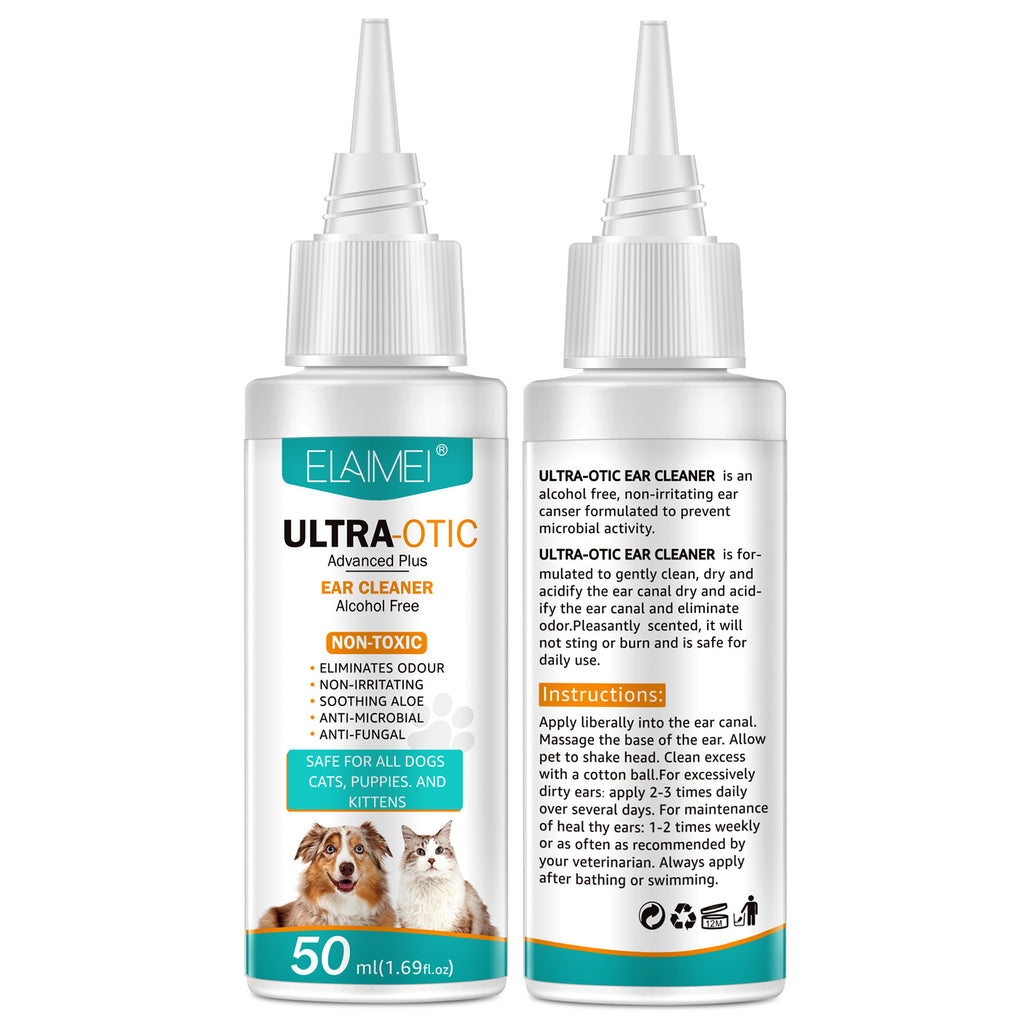 Limpiador de Oídos para Mascotas 50ml - Higiene Suave para Perros y Gatos