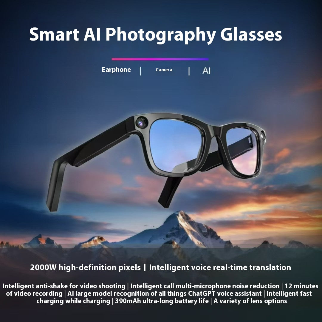 Gafas Inteligentes con Cámara IA - Vídeo HD, Traducción y Llamadas de Voz