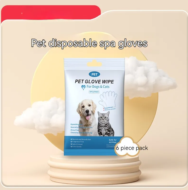 Guantes y Toallitas de Limpieza para Mascotas - Higiene Fácil para Perros y Gatos