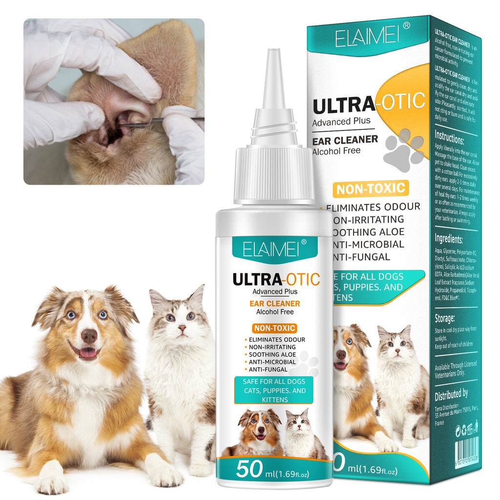 Limpiador de Oídos para Mascotas 50ml - Higiene Suave para Perros y Gatos