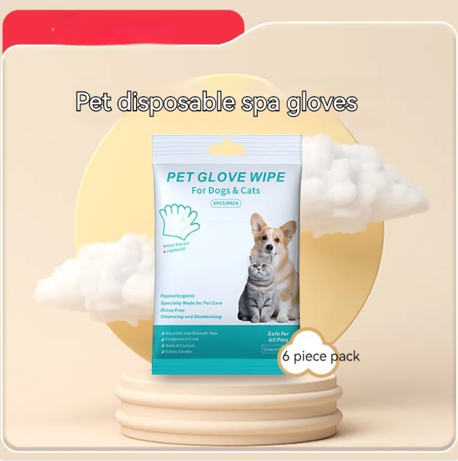 Guantes y Toallitas de Limpieza para Mascotas - Higiene Fácil para Perros y Gatos